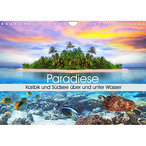 Paradiese. Karibik und Südsee über und unter Wasser (Wandkalender 2023 DIN A4 quer), Elisabeth Stanzer