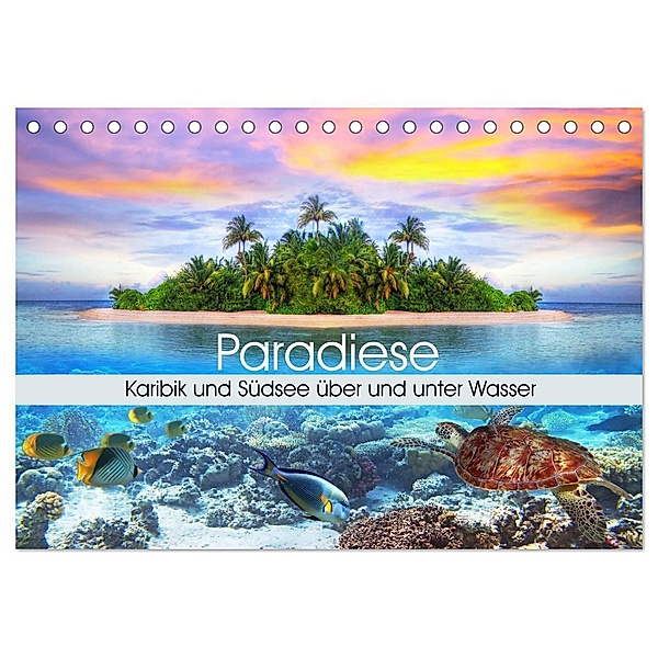 Paradiese. Karibik und Südsee über und unter Wasser (Tischkalender 2024 DIN A5 quer), CALVENDO Monatskalender, Elisabeth Stanzer