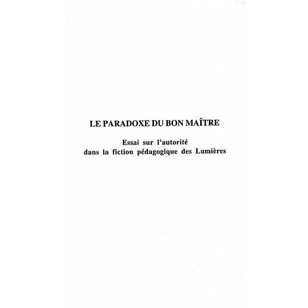 PARADOXE DU BON MAITRE / Hors-collection, Beatrice Durand