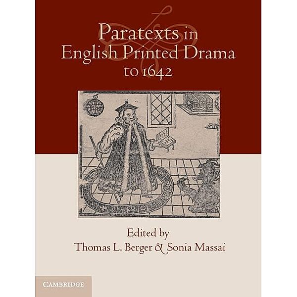 Paratexts in English Printed Drama to 1642