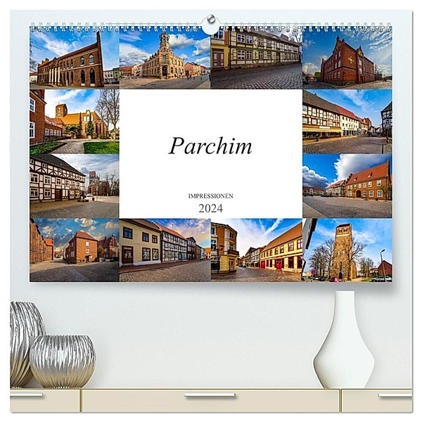 Parchim Impressionen (hochwertiger Premium Wandkalender 2024 DIN A2 quer), Kunstdruck in Hochglanz, Dirk Meutzner