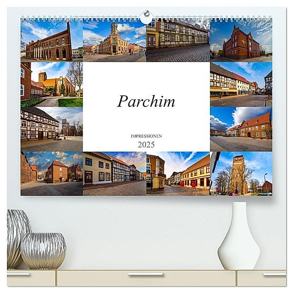 Parchim Impressionen (hochwertiger Premium Wandkalender 2025 DIN A2 quer), Kunstdruck in Hochglanz, Calvendo, Dirk Meutzner