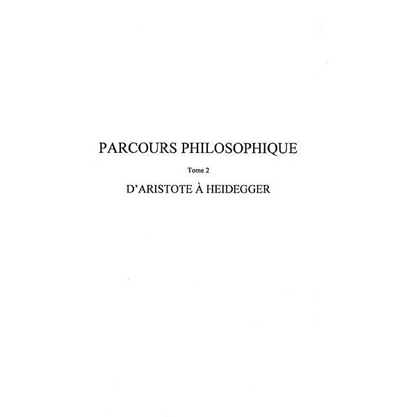 Parcours philosophique d'aristote a heid / Hors-collection, Doz Andre