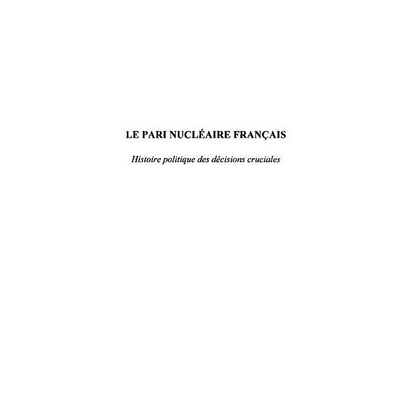 Pari nucleaire francais / Hors-collection, Taccoen Lionel