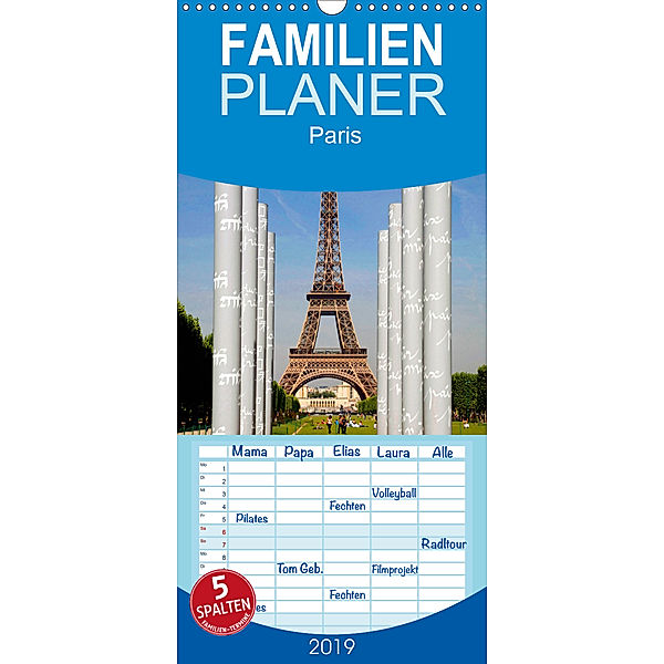 Paris - Familienplaner hoch (Wandkalender 2019 , 21 cm x 45 cm, hoch), Stephan Gabriel