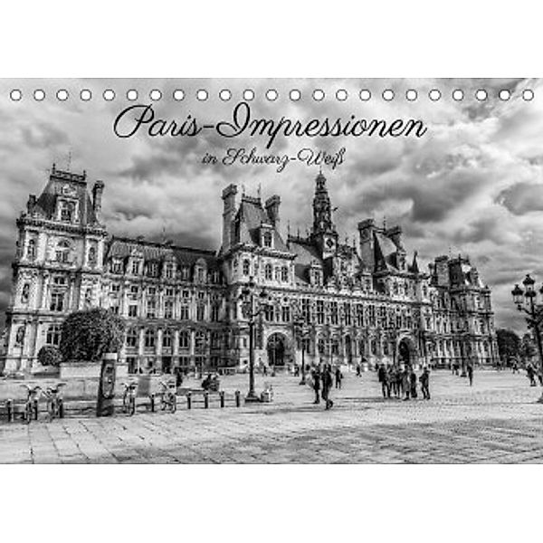 Paris-Impressionen in Schwarz-Weiß (Tischkalender 2022 DIN A5 quer), Christian Müller