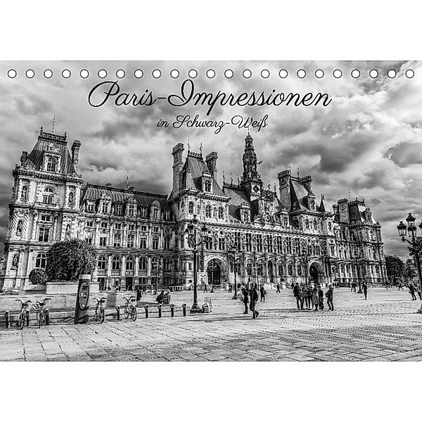 Paris-Impressionen in Schwarz-Weiß (Tischkalender 2023 DIN A5 quer), Christian Müller