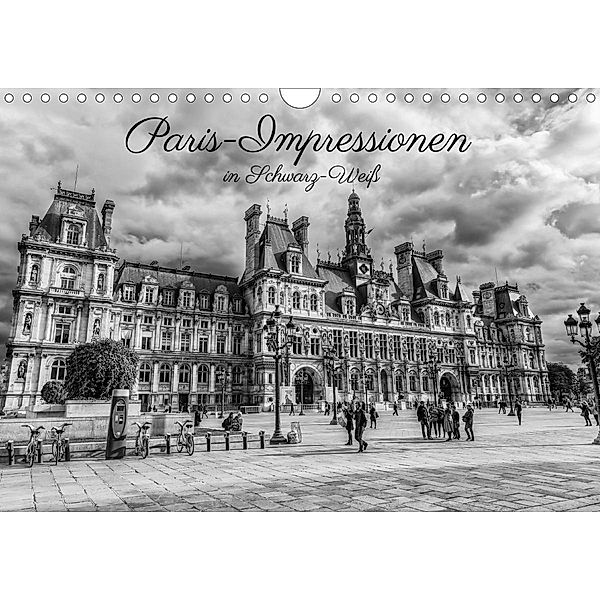 Paris-Impressionen in Schwarz-Weiß (Wandkalender 2021 DIN A4 quer), Christian Müller