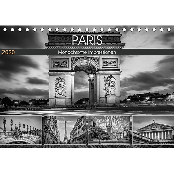 PARIS Monochrome Impressionen (Tischkalender 2020 DIN A5 quer), Melanie Viola
