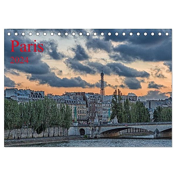 Paris (Tischkalender 2024 DIN A5 quer), CALVENDO Monatskalender, Thomas Leonhardy