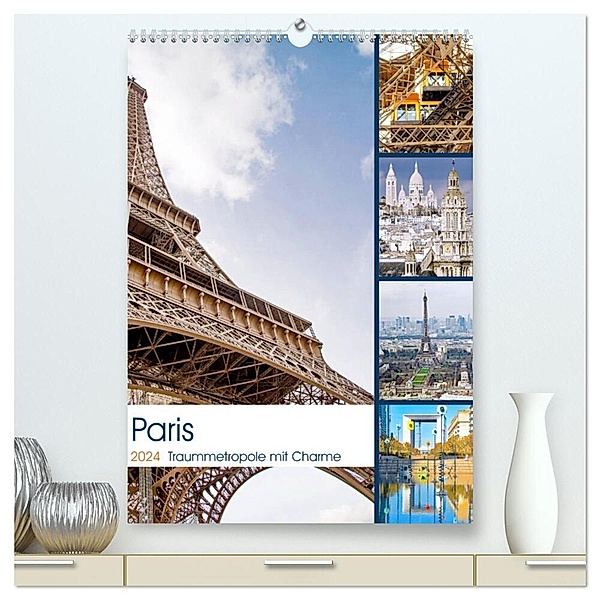Paris Traummetropole mit Charme (hochwertiger Premium Wandkalender 2024 DIN A2 hoch), Kunstdruck in Hochglanz, Nina Schwarze
