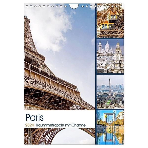 Paris Traummetropole mit Charme (Wandkalender 2024 DIN A4 hoch), CALVENDO Monatskalender, Nina Schwarze