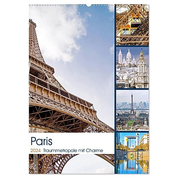 Paris Traummetropole mit Charme (Wandkalender 2024 DIN A2 hoch), CALVENDO Monatskalender, Nina Schwarze