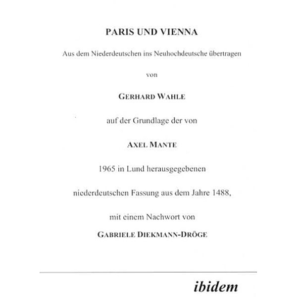 Paris und Vienna, Gerhard Wahle