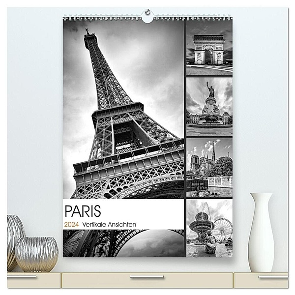 PARIS Vertikale Ansichten (hochwertiger Premium Wandkalender 2024 DIN A2 hoch), Kunstdruck in Hochglanz, Melanie Viola