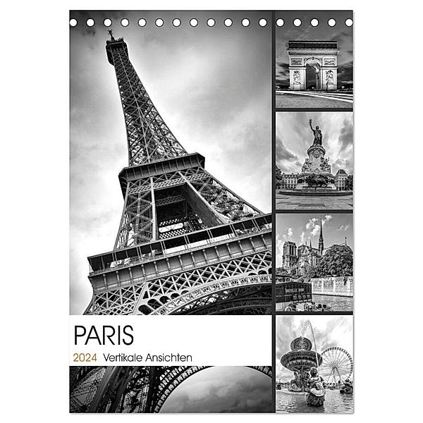 PARIS Vertikale Ansichten (Tischkalender 2024 DIN A5 hoch), CALVENDO Monatskalender, Melanie Viola