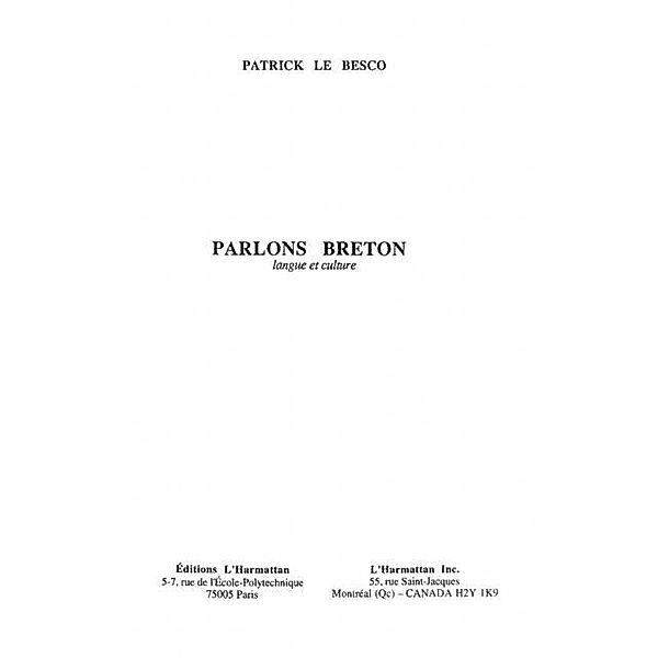 Parlons breton / Hors-collection, LE BESCO PATRICK