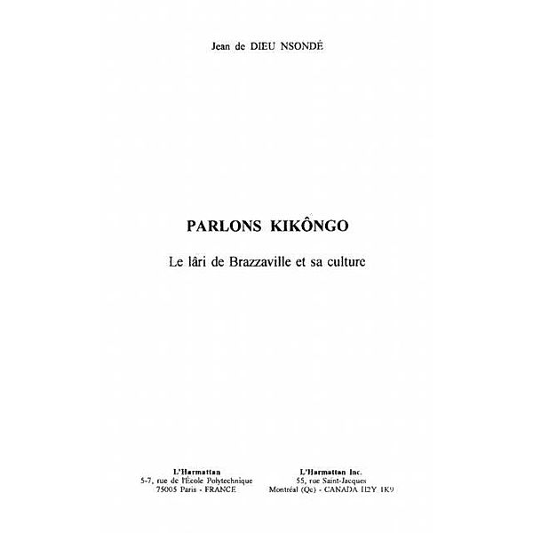 PARLONS KIKONGO / Hors-collection, Jean de Dieu Nsonde