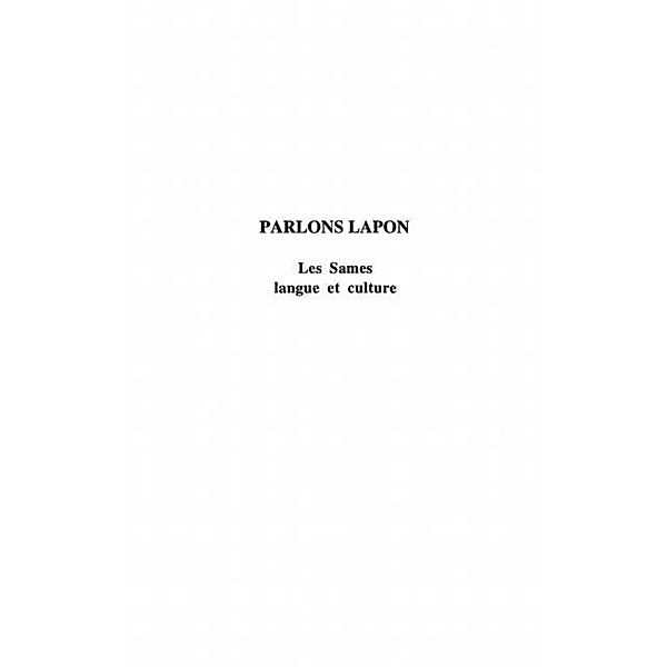 Parlons lapon / Hors-collection, Jocelyne Fernandez-Vest