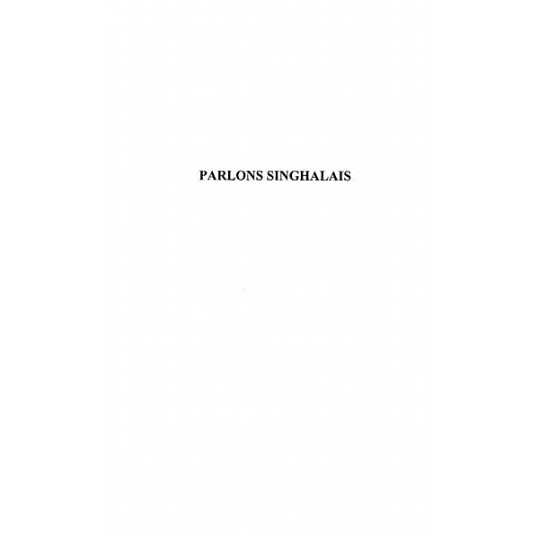 Parlons Singhalais / Hors-collection, Liyanaratne Jinadasa