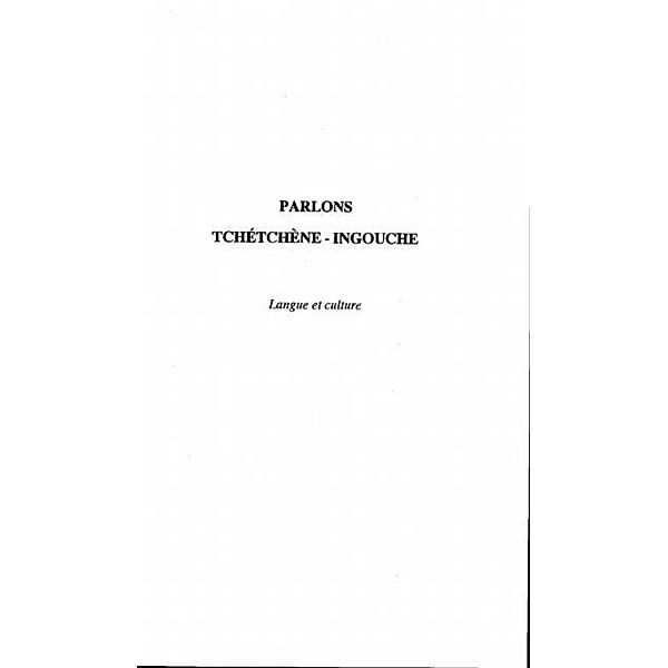 Parlons tchetchene-ingouche / Hors-collection, Para Partchieva