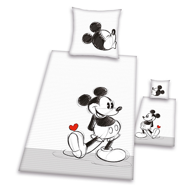 Partner-Bettwäsche Mickey, (Größe: 135 x 200 cm)