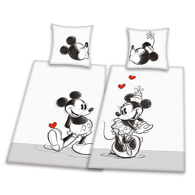 Partner-Bettwäsche Mickey & Minnie, Doppelpack, Größe: 155 x 220 cm |  Weltbild.at