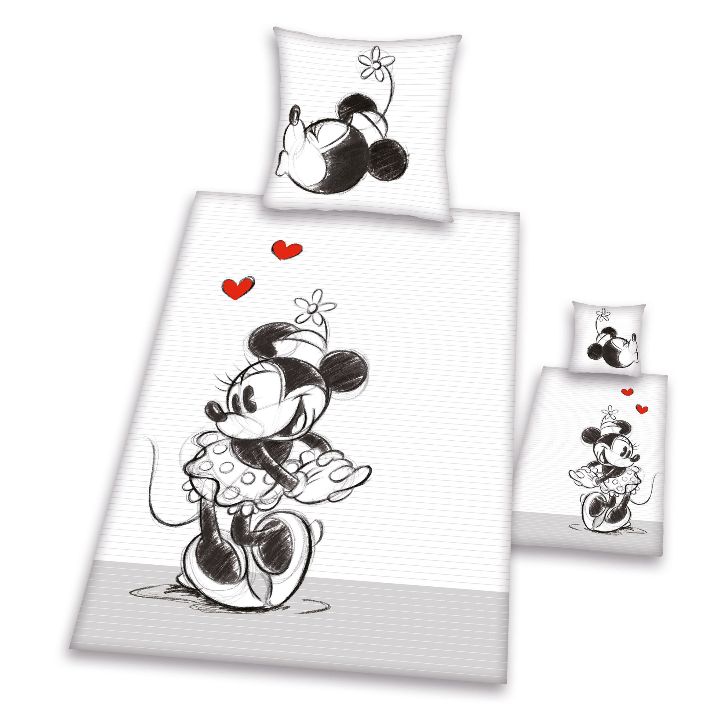Partner-Bettwäsche Mickey & Minnie, Doppelpack, Größe: 155 x 220 cm |  Weltbild.at