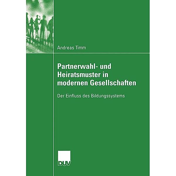 Partnerwahl- und Heiratsmuster in modernen Gesellschaften, Andreas Timm