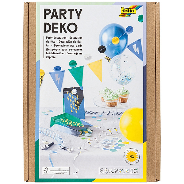 folia Party-Box DEKO BOYS 40-teilig in bunt