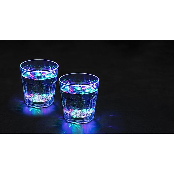 Party-Glas mit farbigen LED, 2er Set