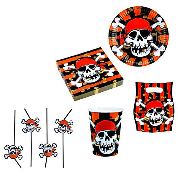 Party-Set Pirat Jolly Roger, 50-teilig