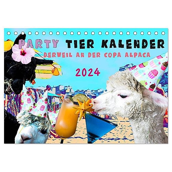Party Tier Kalender (Tischkalender 2024 DIN A5 quer), CALVENDO Monatskalender, Leonie Schreiber