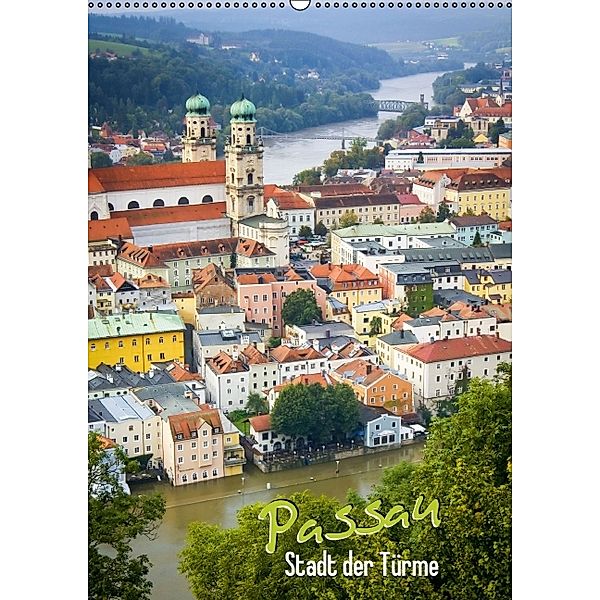 Passau - Stadt der Türme (Wandkalender 2014 DIN A2 hoch)