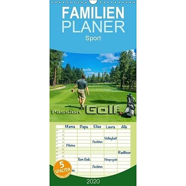 Passion Golf - Familienplaner hoch (Wandkalender 2020 , 21 cm x 45 cm, hoch), Renate Bleicher