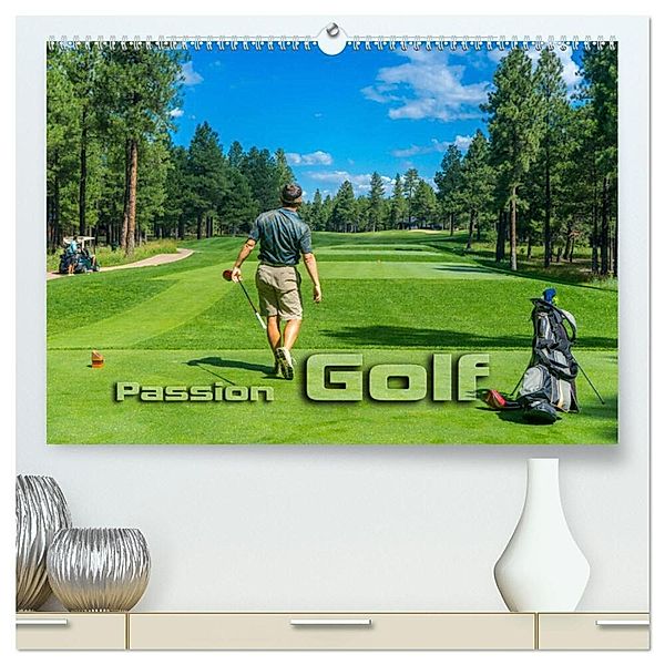 Passion Golf (hochwertiger Premium Wandkalender 2025 DIN A2 quer), Kunstdruck in Hochglanz, Calvendo, Renate Bleicher