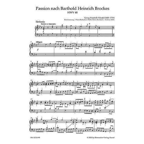 Passion nach Barthold Heinrich Brockes HWV 48, Georg Friedrich Händel