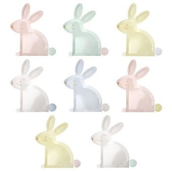 Pastel Bunny Plates, Pappteller