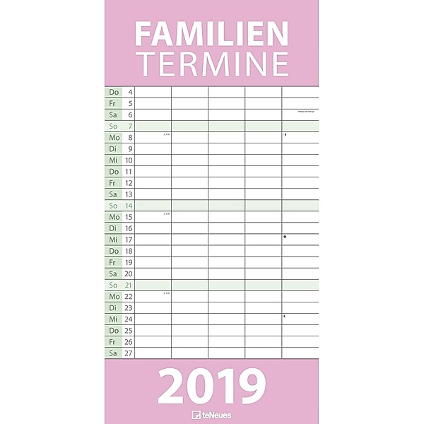 Pastell 2019 Familienplaner