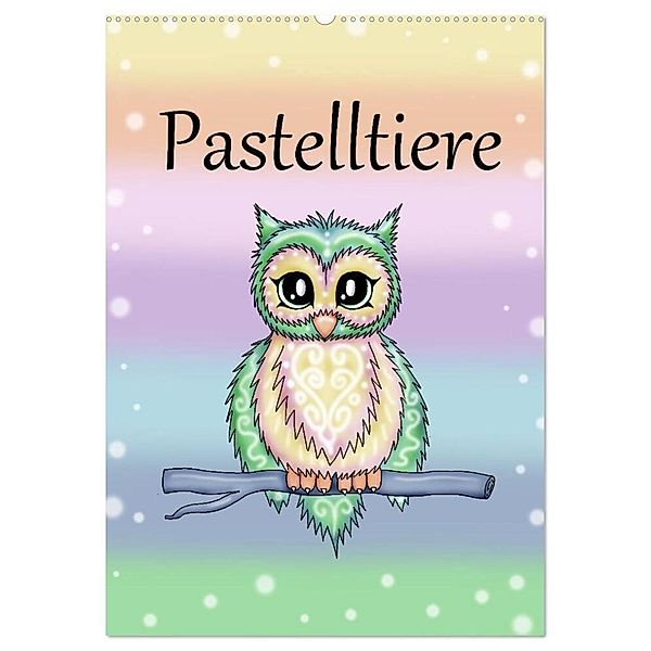 Pastelltiere (Wandkalender 2024 DIN A2 hoch), CALVENDO Monatskalender, Pezi Creation / Petra Haberhauer