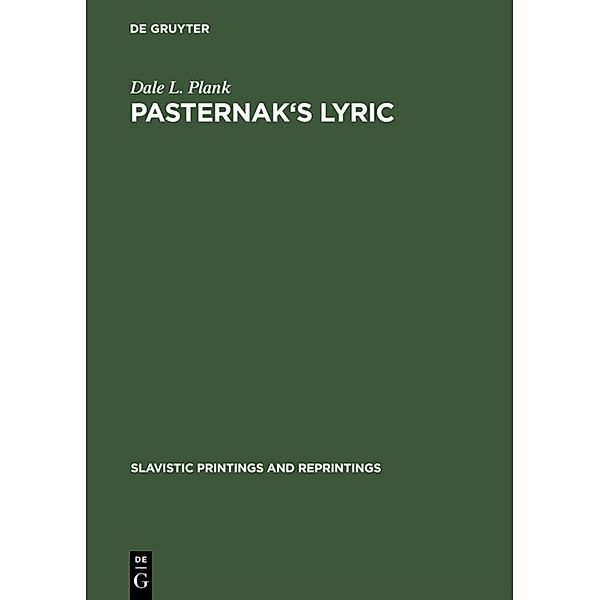Pasternak's lyric, Dale L. Plank