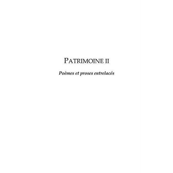 Patrimoine poemes et proses entrelaces t / Hors-collection, Mba Lucie