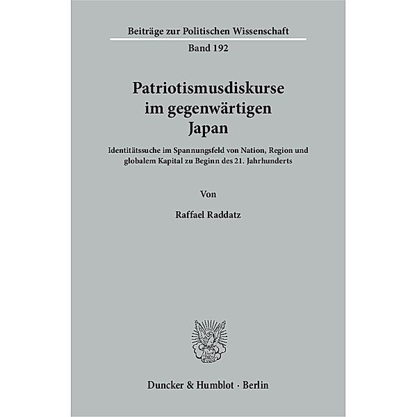 Patriotismusdiskurse im gegenwärtigen Japan, Raffael Raddatz