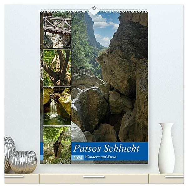 Patsos Schlucht. Wandern auf Kreta (hochwertiger Premium Wandkalender 2024 DIN A2 hoch), Kunstdruck in Hochglanz, Claudia Kleemann