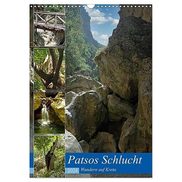 Patsos Schlucht. Wandern auf Kreta (Wandkalender 2024 DIN A3 hoch), CALVENDO Monatskalender, Claudia Kleemann