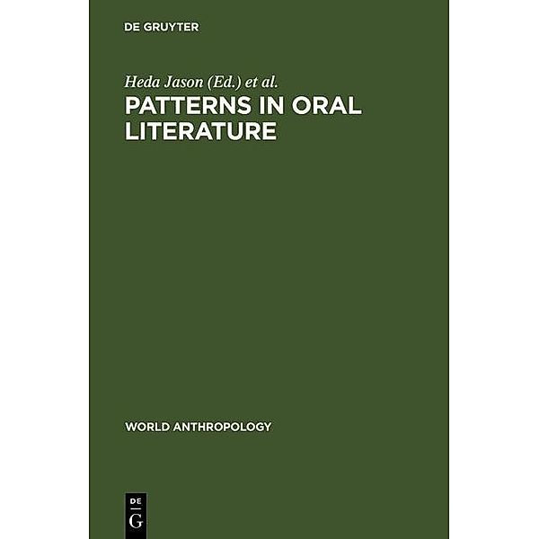 Patterns in Oral Literature / World Anthropology