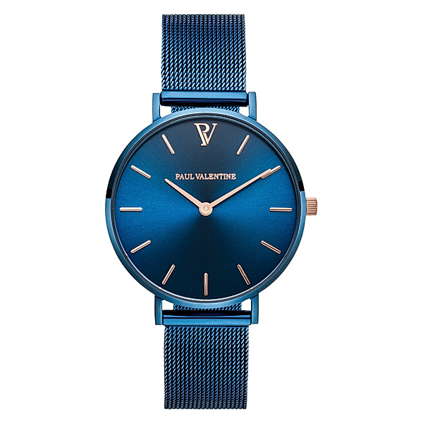 PAUL VALENTINE Armbanduhr Blue Mesh Edelstahl (Farbe: blau)