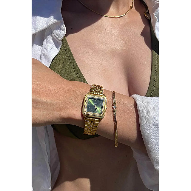 PAUL VALENTINE Armbanduhr Eternal Edelstahl Farbe: gold-smaragdgrün online  kaufen - Orbisana