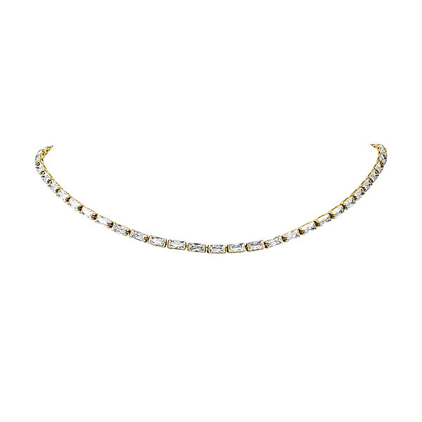 PAUL VALENTINE Halskette Baguette Tennis Necklace Edelstahl (Farbe: gold)