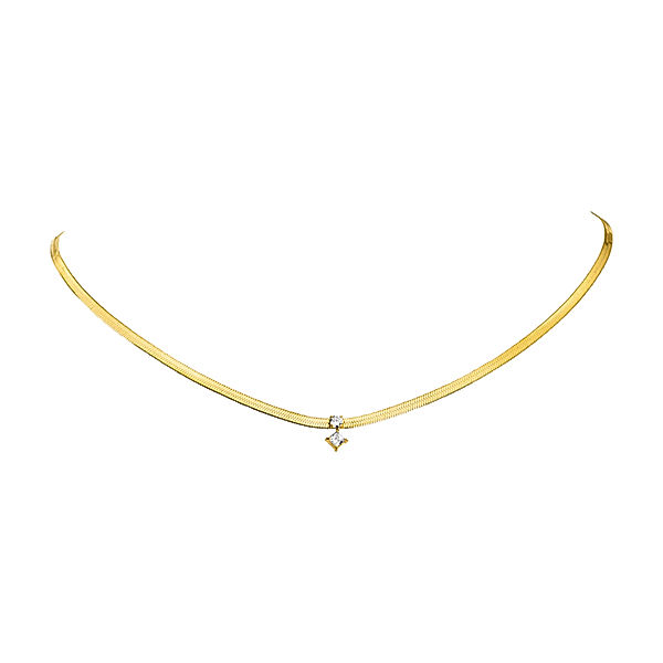 PAUL VALENTINE Halskette Dream Sleek Necklace Edelstahl (Farbe: 14K vergoldet)